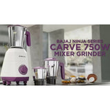 BAJAJ 3 Jars Ninja Series Carve 750W Purple (410578) Mixer Grinder (Purple)