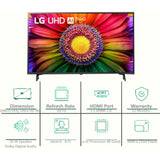 LG 108 Centimeter (43) 43UR8040PSB 4K Ultra HD ThinQ AI 4K Upscaling Active HDR α5 AI 4K Gen6 Processor WebOS Smart LED TV (2023 Edition, Black)