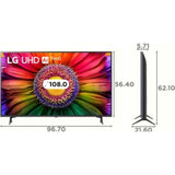LG 108 Centimeter (43) 43UR8040PSB 4K Ultra HD ThinQ AI 4K Upscaling Active HDR α5 AI 4K Gen6 Processor WebOS Smart LED TV (2023 Edition, Black)