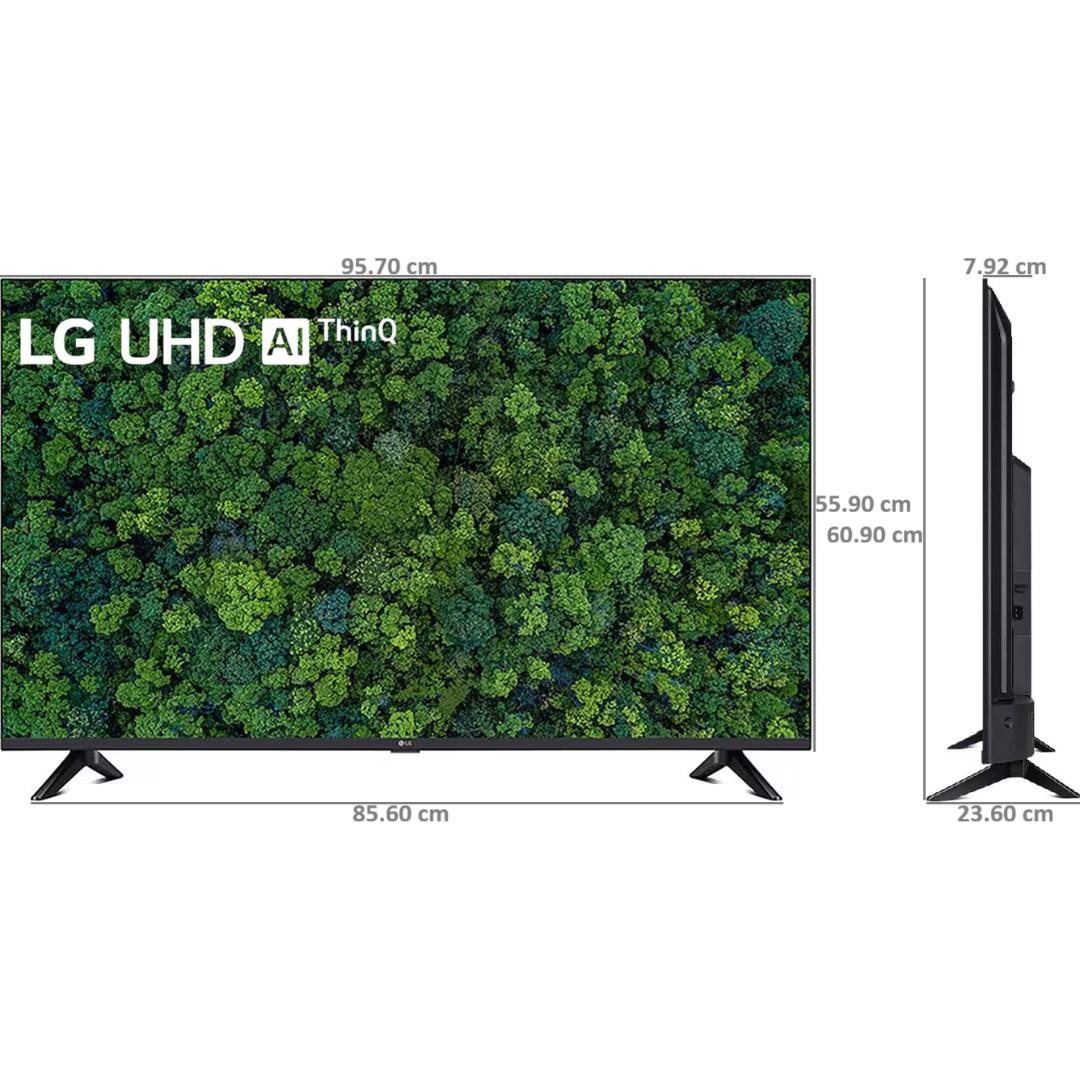 LG 109 Centimeter (43) 43UT73006LA.ATR Series UT73 4K Ultra HD ThinQ AI 4K Upscaling with Filmmaker Mode AI Magic Remote Control α5 AI Processor 4K Gen7 Processor WebOS Smart LED TV (2025 Edition, Black)