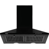 Hindware 60 Centimeter KA Cooker Hood Myra Blk 60 (519467) 1000 m³/hr Push Botton Control Manual Clean Wall Mounted Chimney (Black)