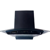 Hindware 60 Centimeter (524201) KA COOKER HOOD CHROMIA BLK RSN AC 60 3 Speed Gesture Control Thermal Auto Clean Wall Mounted Filterless Chimney (Black)
