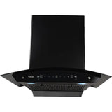 Hindware 90 Centimeter (524202) KA COOKERHOOD CHROMIA BLK RSN AC 90 1200m3/hr Thermal Auto Clean 3 Speed Gesture Control Filterless Wall Mounted Chimney (Black)