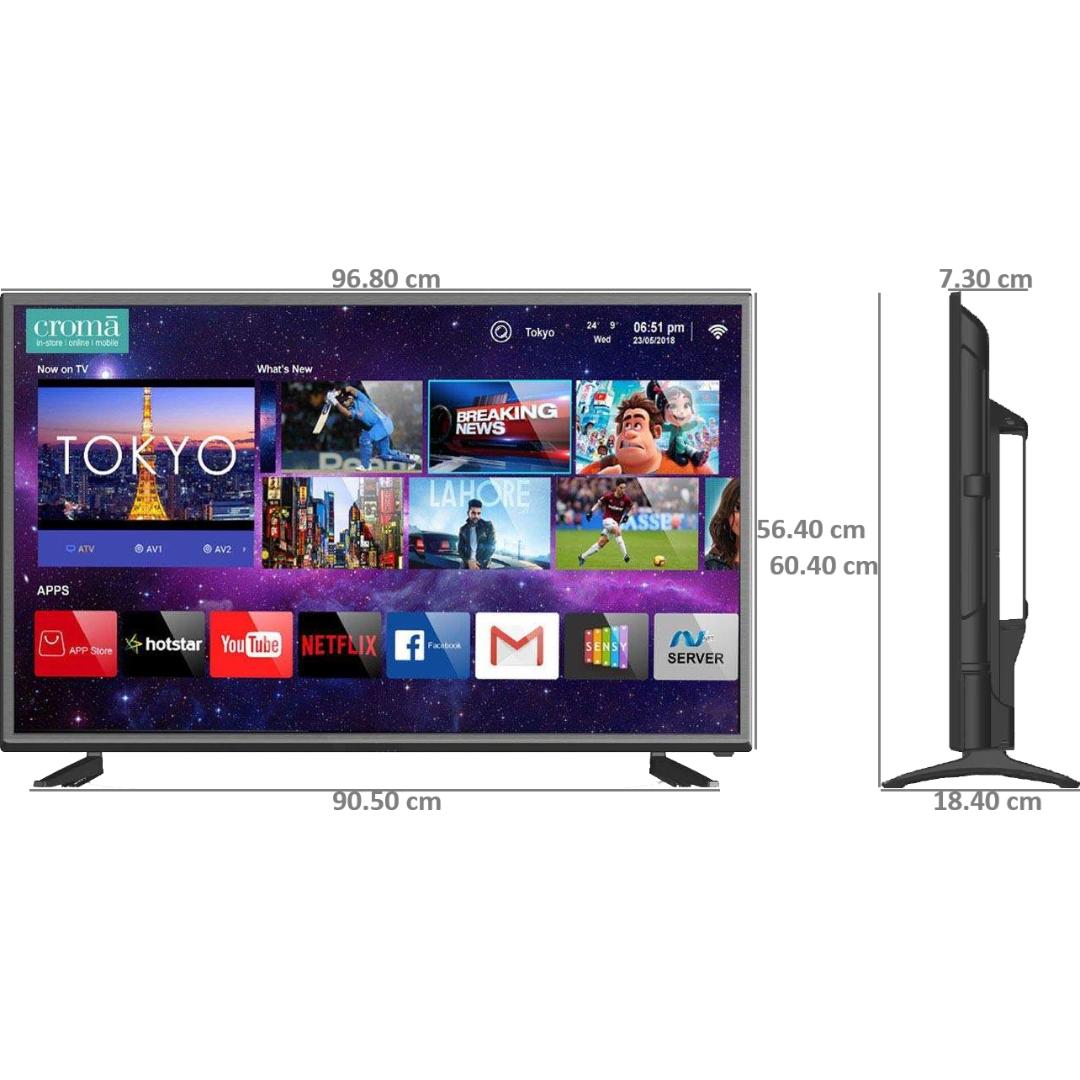 AISEN 109 Centimeter (43) A43FDS962 Full HD 1.5 GHz Quad core Processor Android Smart LED TV (2025 Model, Black)