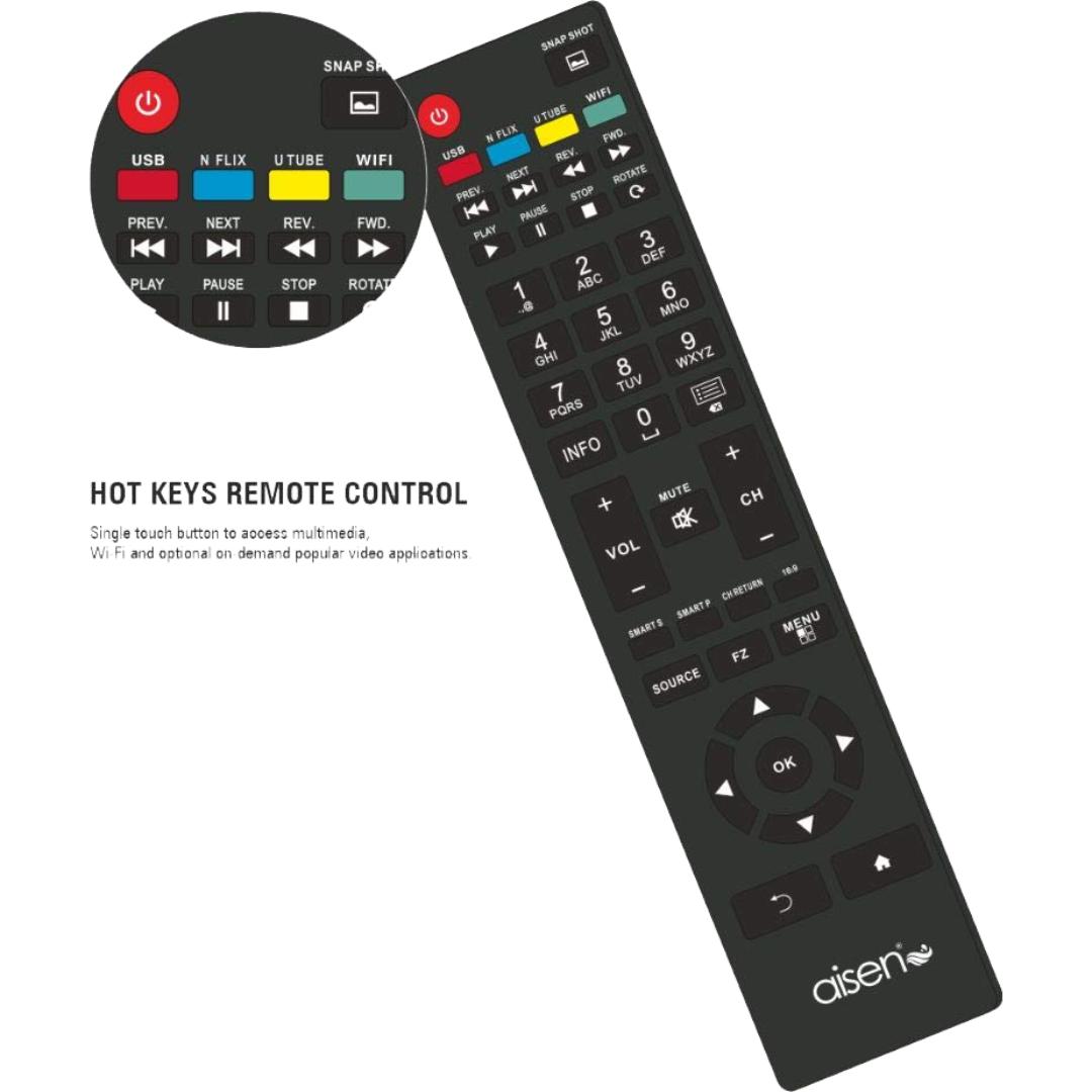 AISEN 109 Centimeter (43) A43FDS962 Full HD 1.5 GHz Quad core Processor Android Smart LED TV (2025 Model, Black)