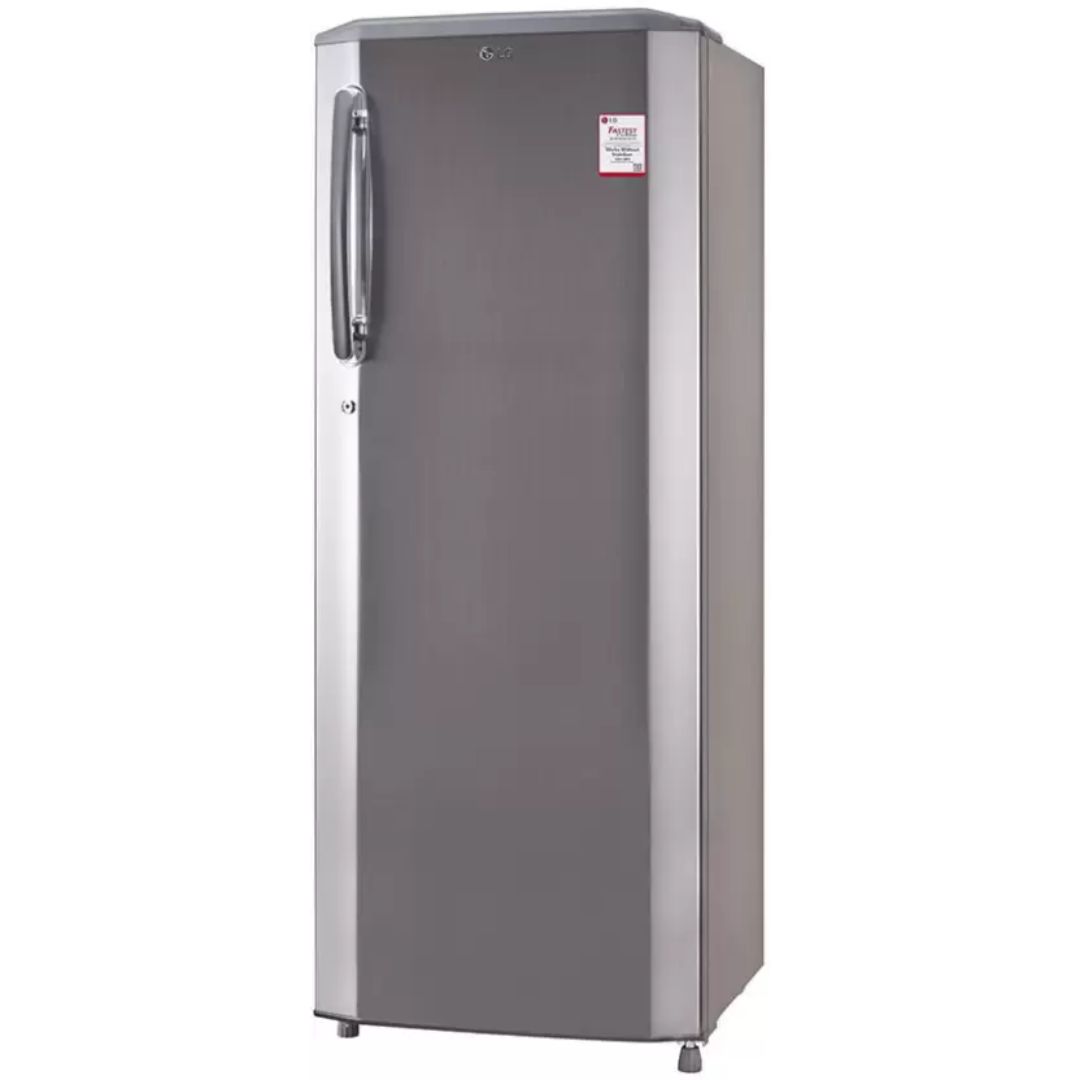 LG 270.0 L, GL-B281BPZX.DPZZEBN 3 Star, Smart Inverter Compressor Direct Cool Single Door Refrigerator (Shiny Steel)