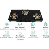 Faber 3 Burner JUMBO 3BB BK AI Toughened Glass Top Corrosion Resistance Automatic Gas Stove Cooktop (Black)