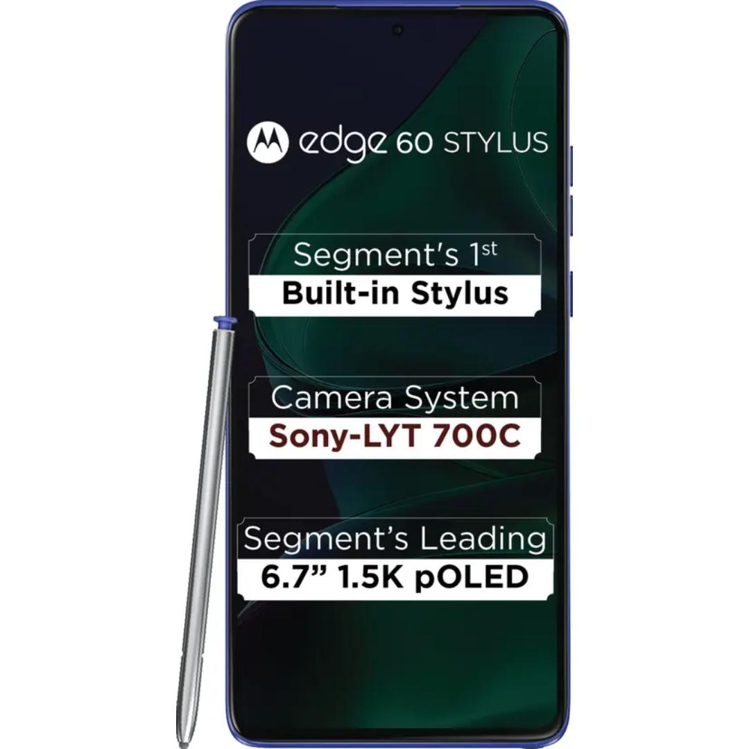 Motorola EDGE 60 STYLUS 5G 16.94 Centimeter (6.67) Dual Camera 50MP + 13MP & 32 MP Front Camera 120Hz Super HD+ 1.5K pOLED Display Snapdragon® 7s Gen 2 Octa Core Processor Smartphones Mobile
