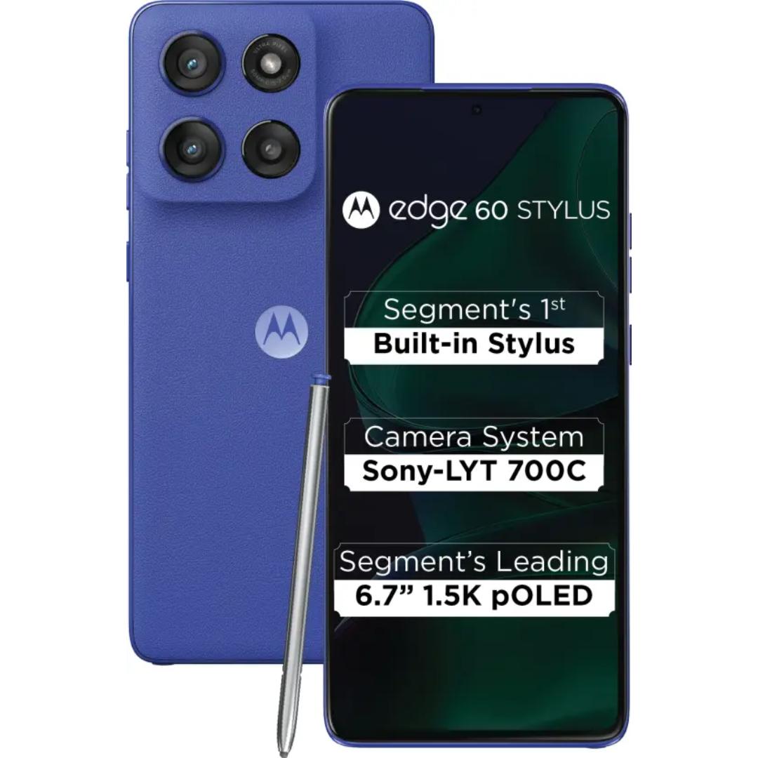 Motorola EDGE 60 STYLUS 5G 16.94 Centimeter (6.67) Dual Camera 50MP + 13MP & 32 MP Front Camera 120Hz Super HD+ 1.5K pOLED Display Snapdragon® 7s Gen 2 Octa Core Processor Smartphones Mobile