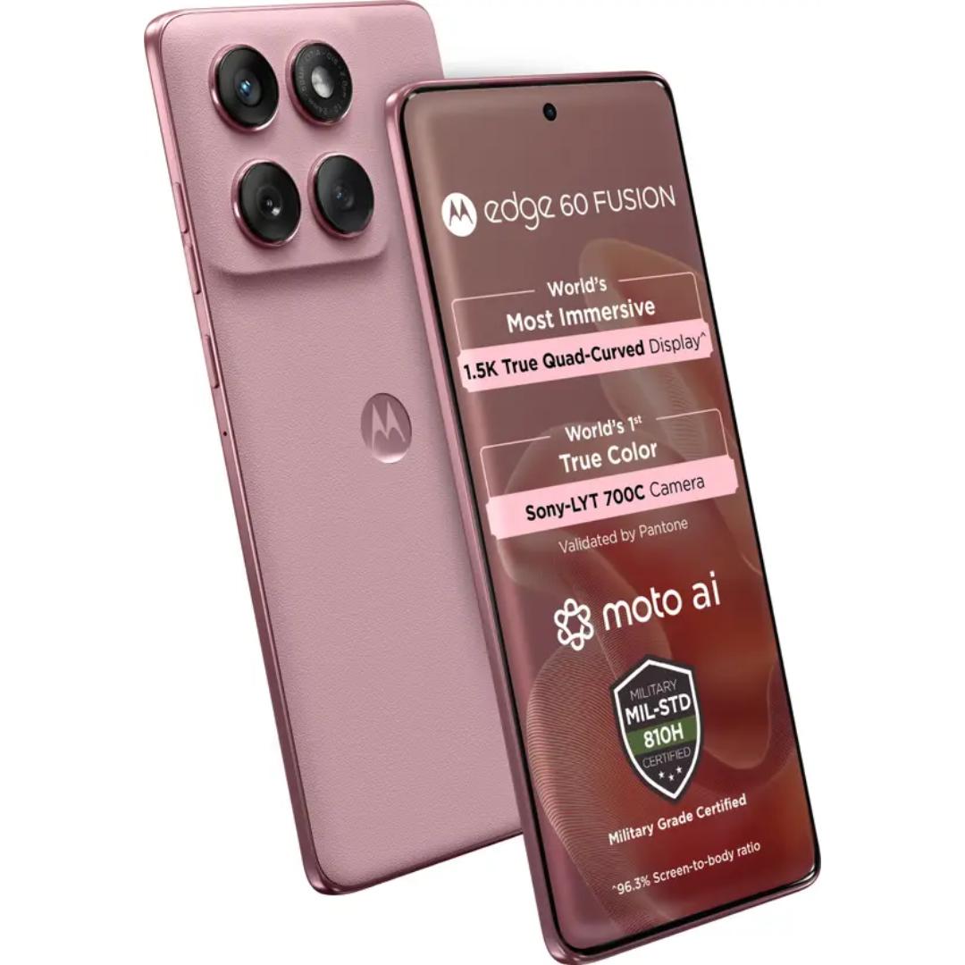 Motorola EDGE 60 FUSION 5G 16.94 Centimeter (6.67) Dual Rear Camera 50MP + 13MP & 32 MP Front Camera 120Hz Super HD+ 1.5K pOLED Quad Curved Display MediaTek Dimensity 7400 Octa Core Processor Smartphones Mobile