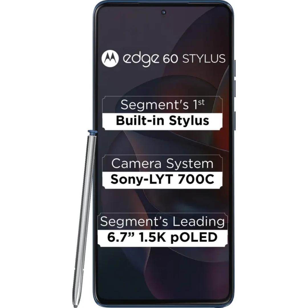 Motorola EDGE 60 STYLUS 5G 16.94 Centimeter (6.67) Dual Camera 50MP + 13MP & 32 MP Front Camera 120Hz Super HD+ 1.5K pOLED Display Snapdragon® 7s Gen 2 Octa Core Processor Smartphones Mobile