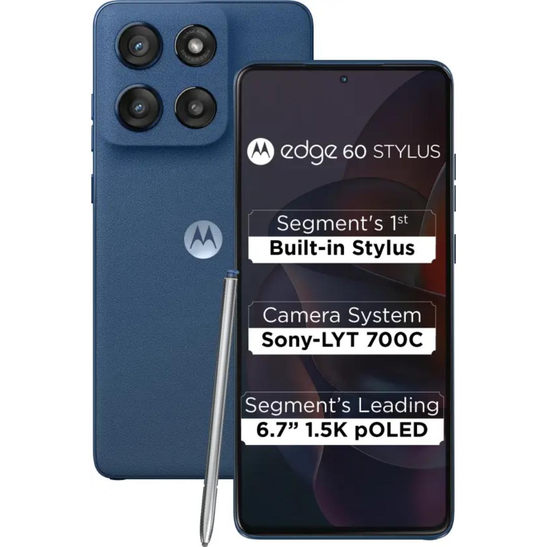 Motorola EDGE 60 STYLUS 5G 16.94 Centimeter (6.67) Dual Camera 50MP + 13MP & 32 MP Front Camera 120Hz Super HD+ 1.5K pOLED Display Snapdragon® 7s Gen 2 Octa Core Processor Smartphones Mobile