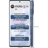 Motorola G96 5G 16.94 Centimeter (6.67) Dual Rear Camera 50MP OIS Sony LYTIA 700C + 8MP Ultrawide & 32 MP Front Camera 144Hz Full HD+ 3D Curved pOLED Display with IP68 Protection Qualcomm® Snapdragon® 7s Gen 2 (4nm) Octa Core Processor Smartphones Mobile