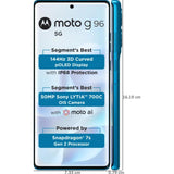 Motorola G96 5G 16.94 Centimeter (6.67) Dual Rear Camera 50MP OIS Sony LYTIA 700C + 8MP Ultrawide & 32 MP Front Camera 144Hz Full HD+ 3D Curved pOLED Display with IP68 Protection Qualcomm® Snapdragon® 7s Gen 2 (4nm) Octa Core Processor Smartphones Mobile