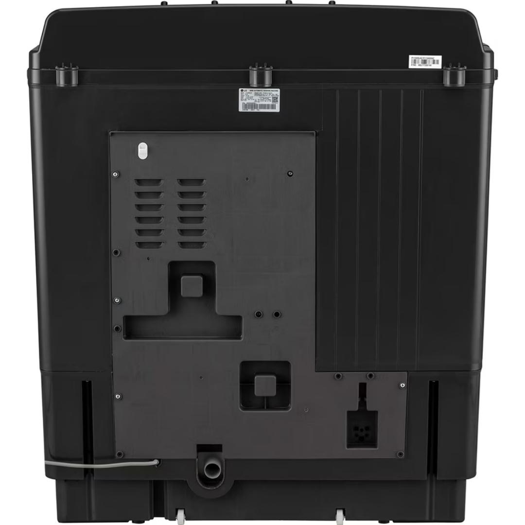 LG 11.5 Kg P115ASLAZ.ABLQEIL 5 Star Roller Jet Pulsator + Soak, Wind Jet Dry, Rat Away Technology with Unidirectional Wheels Semi Automatic Top Loading Washing Machine (2024 Model, Full Black)