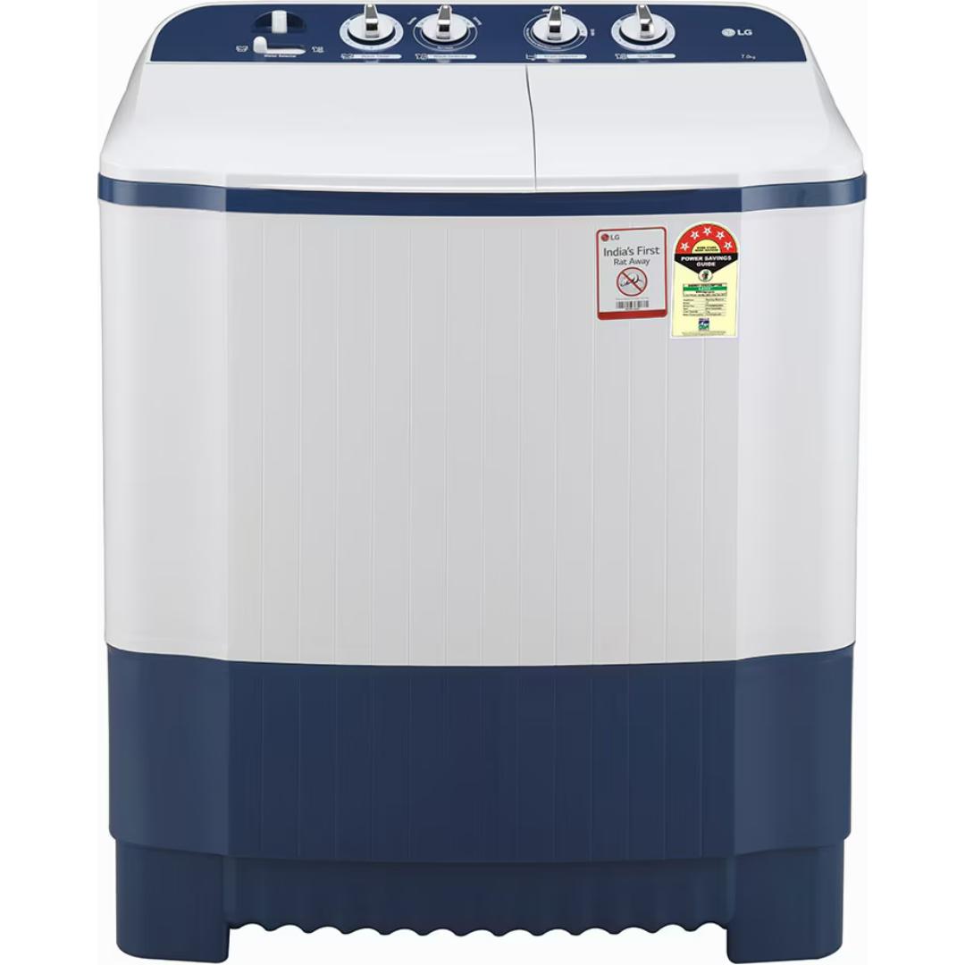LG 7.5 Kg P7510RBAZ.ADBQNST 5 Star Roller Jet Pulsator, Wind Jet Dry, Rat Away Technology with Unidirectional Wheels Semi Automatic Top Loading Washing Machine (2024 Model, Dark Blue)