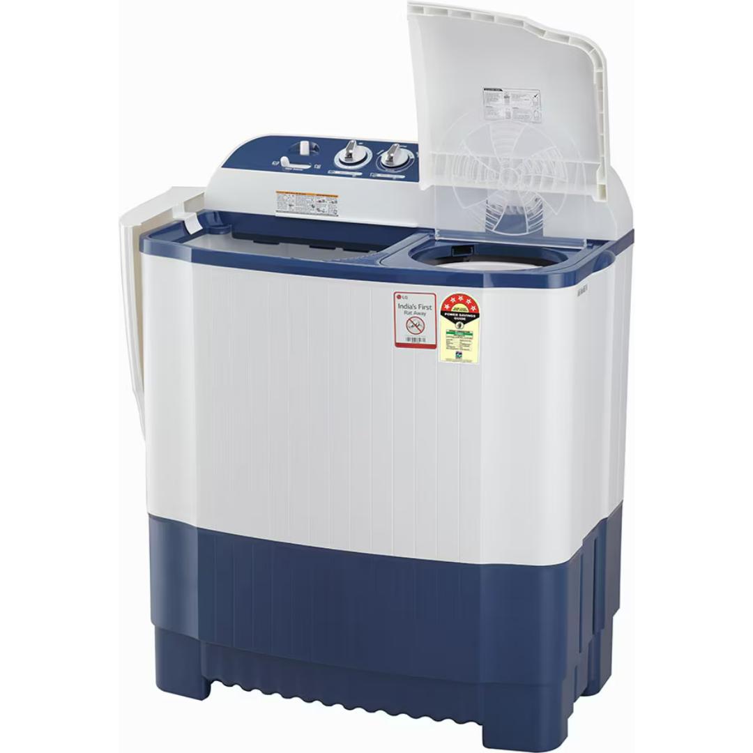 LG 7.5 Kg P7510RBAZ.ADBQNST 5 Star Roller Jet Pulsator, Wind Jet Dry, Rat Away Technology with Unidirectional Wheels Semi Automatic Top Loading Washing Machine (2024 Model, Dark Blue)