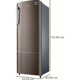 Samsung 246.0 L RR26C3733DX/HL 3 Star Stabilizer Free Operation Digital Invertor Compressor Stylish Grandé Design Direct Cool Single Door Refrigerator (Luxe Brown)