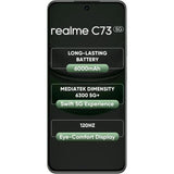 Realme C73 5G 16.94 Centimeter (6.67) 32MP Galaxy Core GC32E2 AF Rear Camera 8MP Front Camera 120Hz Eye Comfort HD+ LCD Display Mediatek Dimensity 6300 Octa Core Processor Smartphones Mobile