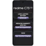 Realme C73 5G 16.94 Centimeter (6.67) 32MP Galaxy Core GC32E2 AF Rear Camera 8MP Front Camera 120Hz Eye Comfort HD+ LCD Display Mediatek Dimensity 6300 Octa Core Processor Smartphones Mobile