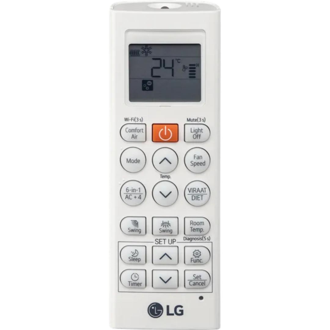 LG 1.5 T US-Q18LNXE1 3 Star AI Dual Inverter AI Convertible 6-in-1 Gold Fin+, Diet Mode+, Viraat Mode HD Filter with Anti-Virus Protection Split Air Conditioner (2025 Model, White)