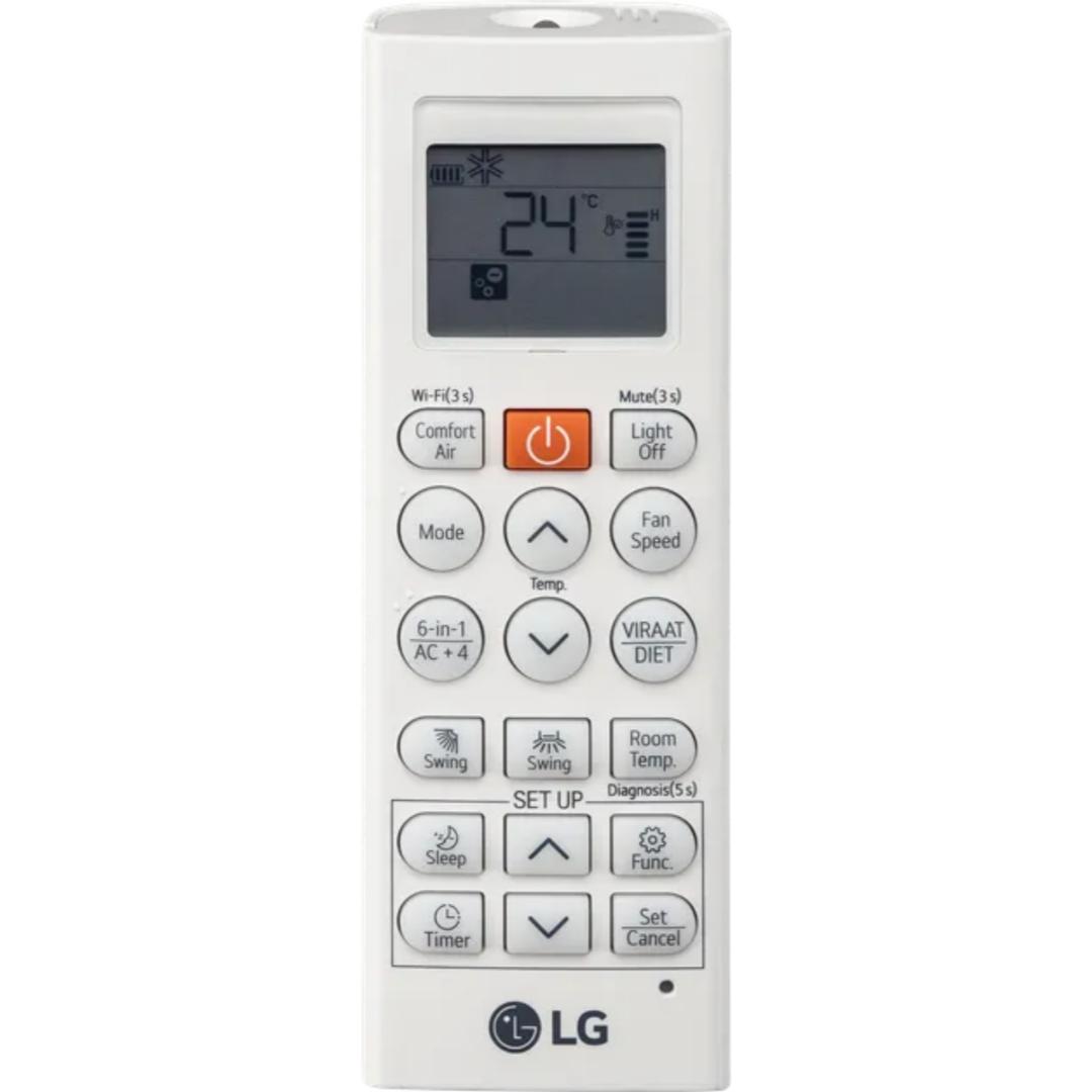 LG 1.5 T US-Q19BNZE1 5 Star AI Dual Inverter AI Convertible 6-in-1 Gold Fin+, Viraat Mode 2-Way Swing HD Filter with Anti-Virus Protection Split Air Conditioner (2025 Model, White)