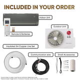 LG 1.5 T US-Q19MWZE 5 Star AI+ Dual Inverter AI+ Convertible 6-in-1 Cooling Energy Manager+, Diet Mode+, Viraat Mode HimClean HD Filter with Anti-Virus Protection ThinQ™ (Wi-Fi) Split Air Conditioner (2025 Model, Black)