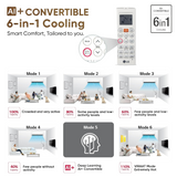 LG 1.5 T US-Q19MWZE 5 Star AI+ Dual Inverter AI+ Convertible 6-in-1 Cooling Energy Manager+, Diet Mode+, Viraat Mode HimClean HD Filter with Anti-Virus Protection ThinQ™ (Wi-Fi) Split Air Conditioner (2025 Model, Black)