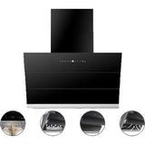 FABER 60 Centimeter ZENITH FL SC AC BK 60cm 1350m3/hr Ducted with Touch Control Auto Clean Wall Mounted Chimney (Black)
