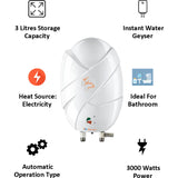 Bajaj 3.0 L Flora 3L IWH 3KW (150704) Instant Water Geyser (White)