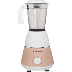 Faber 3 Jars FMG MARVEL 500 W 3J PW 500 W Low Noise copper motor with Clip Lock Jars and Blades Mixer Grinder (Peach and White)