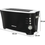 Havells 1350 W GHCPTCAK135 Feasto 4 Slice Pop Up Toaster (Black)