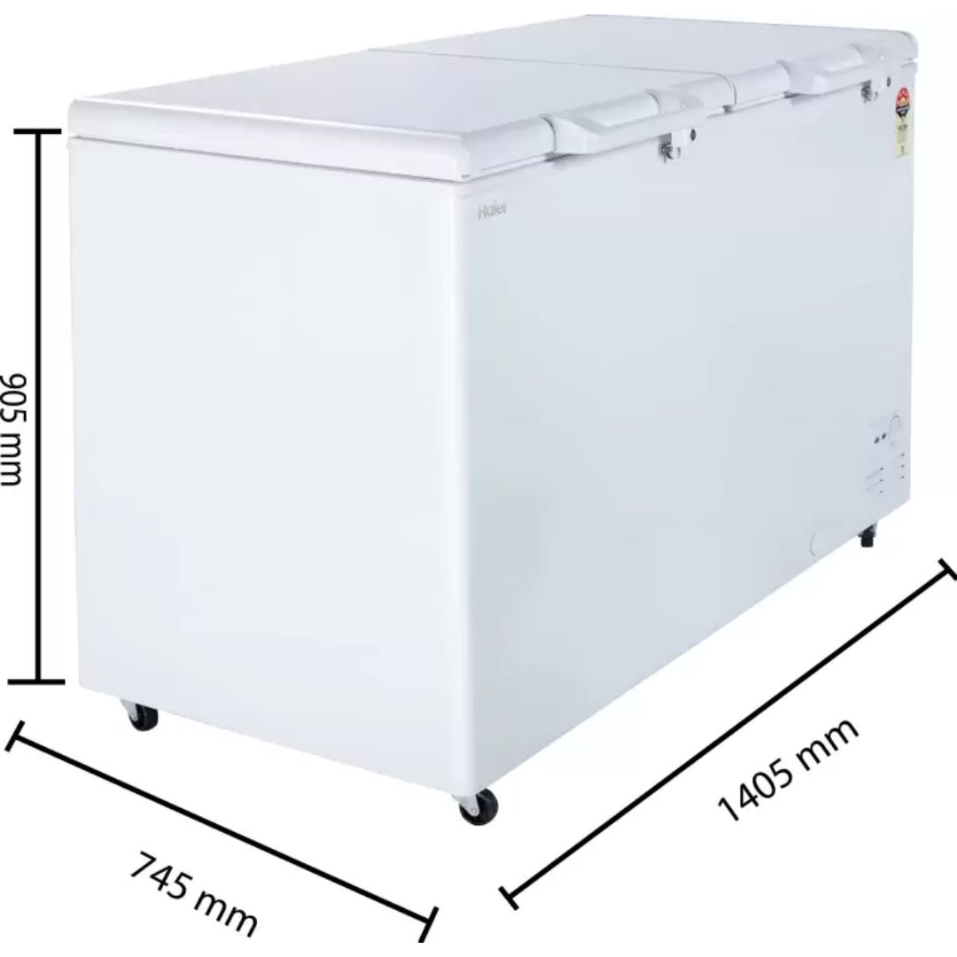Haier 439.0 L HFC-500DM5, 5 Star Convertible with Inside metal liner Hard Top Double Door Frost Free Standard Deep Freezer (White)