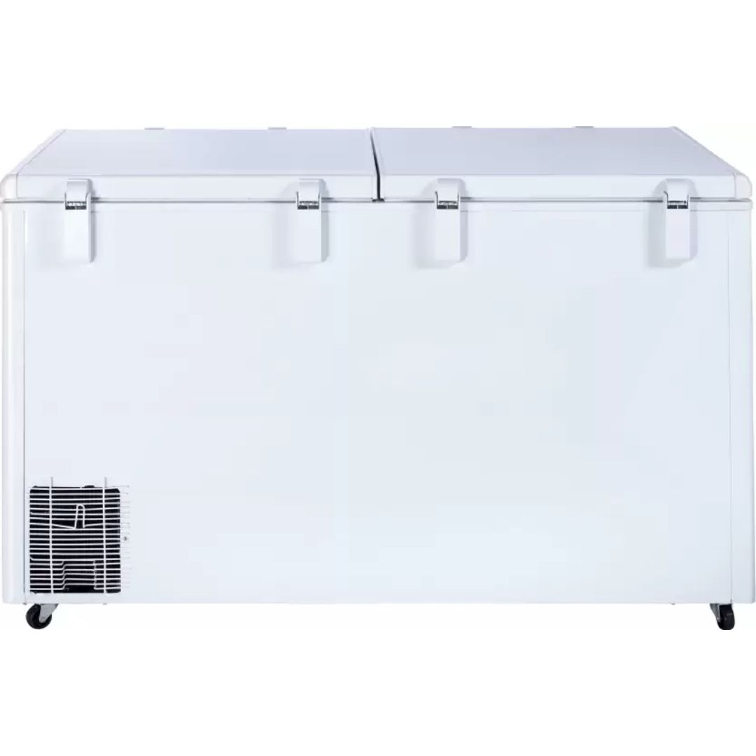 Haier 439.0 L HFC-500DM5, 5 Star Convertible with Inside metal liner Hard Top Double Door Frost Free Standard Deep Freezer (White)