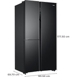 Haier 628.0 L HRT-683KG Convertible Magic Cooling Zone Expert Inverter Technology Frost Free Side by Side Refrigerator (Black Glass)