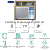 Carrier 1.50 T 12K ESTRELLA Fx (M) 3 Star CAW12EC3R34F0 Dust Filter Non-Convertible Non-Inverter Fixed Speed Window Air Conditioner (2025 Model, White)