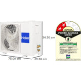 Haier 1.0 T HS12T-TQS2BE-FS 2 Star Turbo Cool Plus with Micro Anti Bacterial Filter Copper Condenser Fixed Speed Split Air Conditioner (2023 Model, White)