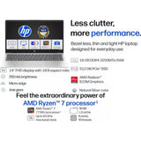 HP 35.6 Centimeter (14) 14-EM0104AU Micro Edge Anti Glare Diagonal Full HD Display 7th Gen AMD Ryzen™ 7 7730U Processor 16 GB/512 GB SSD/Windows 11 Home/MS Office Thin and Light Laptop (Natural Silver)