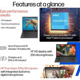 HP 35.56 Centimeter (14) 14S-DQ3149TU Micro Edge Anti Glare HD Ready Display Intel N4500 Celeron Dual Core Processor 8 GB/512 GB SSD/Integrated Intel UHD Graphics/Windows 11 Home/MS Office Thin and Light Laptop (Jet Black)