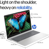 HP 39.62 Centimeter (15.6) 15-FD0682TU Micro Edge Anti Glare Diagonal Full HD Display 13th Gen Intel® Core™ 5 120U Processor 16 GB/512 GB SSD/Windows 11 Home/MS Office Thin and Light Laptop (Natural Silver)