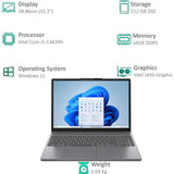 Lenevo 38.86 Centimeter (15.3) 15IRH10 WUXGA IPS Anti Glare Display IdeaPad Slim 3 13th Generation Intel® Core™ i5-13420H Processor 16 GB/512 GB SSD/Integrated Intel® UHD Graphics/Windows 11 Home/MS Office Thin and Light Laptop (Luna Grey)
