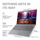 Lenevo 39.62 Centimeter (15.6) HD 15IRU8 (82X700M6IN) Full HD Anti Glare Display IdeaPad Slim 3 13th Generation Intel® Core™ i3-1315U Processor 8 GB/512 GB SSD/Intel Integrated UHD Graphics/Windows 11 Home/MS Office Thin and Light Laptop (Arctic Grey)
