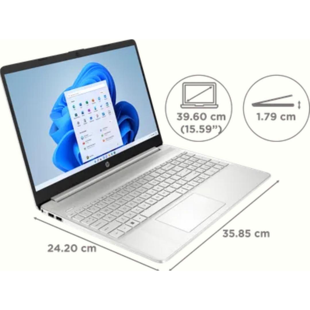 HP 39.60 Centimeter (15.60) 15S-EQ2212AU AMD Ryzen 3 Quad Core 5300U 8 GB/512 GB SSD/Windows 11 Home With MS Office FHD Thin and Light Laptop (Natural Silver)