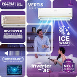 Voltas 1.5 Ton 3 Star Inverter Split AC (100% Copper, 6-in-1 Adjustable Cooling, Ice-Wash Technology, 2026 Model, 183INV Vertis Zephyr Gold)