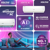 Voltas 1.5 Ton 5 Star Inverter Split AC (2026 Model, 185INV Vertis AI Zest Gold, 6-in-1 Convertible Cooling, AI Enabled, 4-Way Swing, Ice Wash Technology, 100% Copper Condenser)