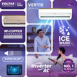 Voltas 1.5 Ton 5 Star Inverter Split AC (100% Copper, 6-in-1 Adjustable Mode, 4-Way Swing, Anti-Dust Filter, High Ambient Cooling, 2026 Model, 185INV Vertis Elite Gold)