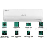 Voltas 1.50 T 185V Vertis Emerald 5 Star Anti-dust Filter Copper Condenser 5-in-1 Adjustable Convertible Inverter Split Air Conditioner (2023 Model, White)