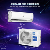 Haier 1.5 Ton 4 Star Hexa Inverter Split AC (2026 Model, 18KU-CAI4NB-I, White) | Wi-Fi Enabled Kinetic Series Heavy-Duty | 7-in-1 Convertible, Frost Self Clean, AI Atmox Air Quality Sensor 100% Copper Condenser & 4-Way Swing
