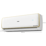 Haier 1.60 T HS19EH-TXS3BE INV 3 Star Elegante Supersonic Cooling with Copper Condenser Inverter 7 in 1 Convertible Hot & Cold Split Air Conditioner (2023 Model, White)