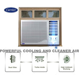 Carrier 1.50 T 19K ESTRELLA Fxi (M) 5 Star CIW19EC5R35F0 Convertible FlexiCool (4 in 1) Dust Filter with Turbo Mode Inverter Window Air Conditioner (2025 Model, White)